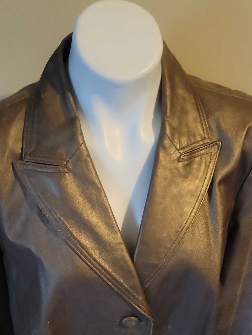 Bernardo Metallic Bronze Leather Blazer Jacket - Picture 5 of 10